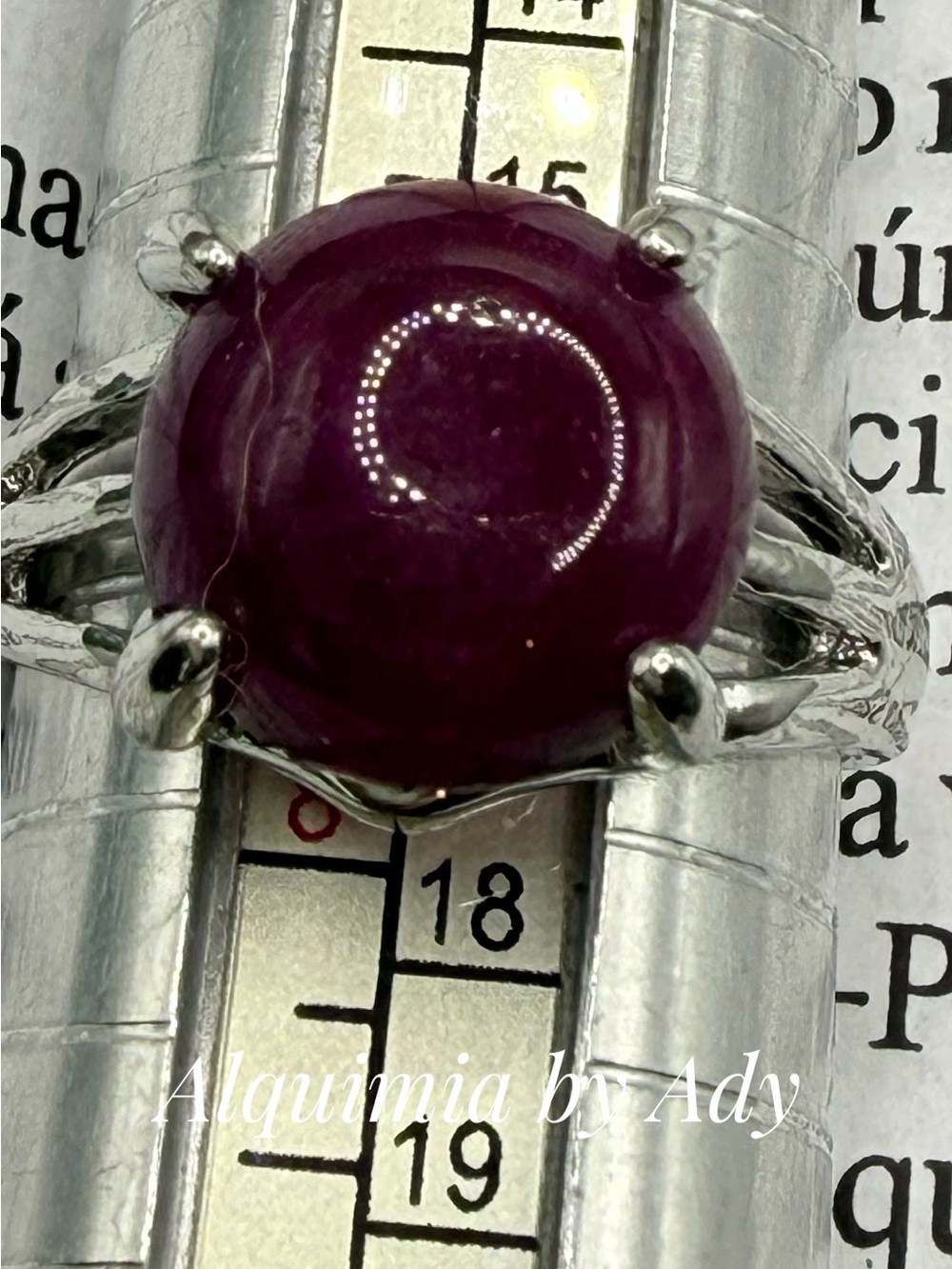Bright Purple KUNSITE Cabochon Filigree Ring